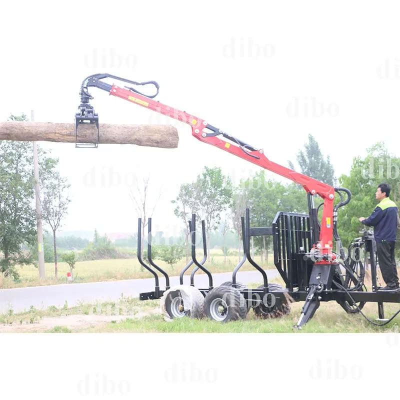 5m forestry crane with trailer
